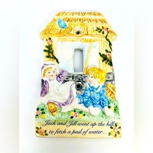 Ceramic Jack And Jill Light Switch Cover Plate 1995 C.R. Gibson VTG Nursery HTF